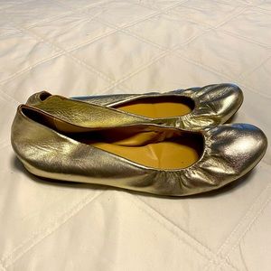 J Crew Women's gold ballet flats